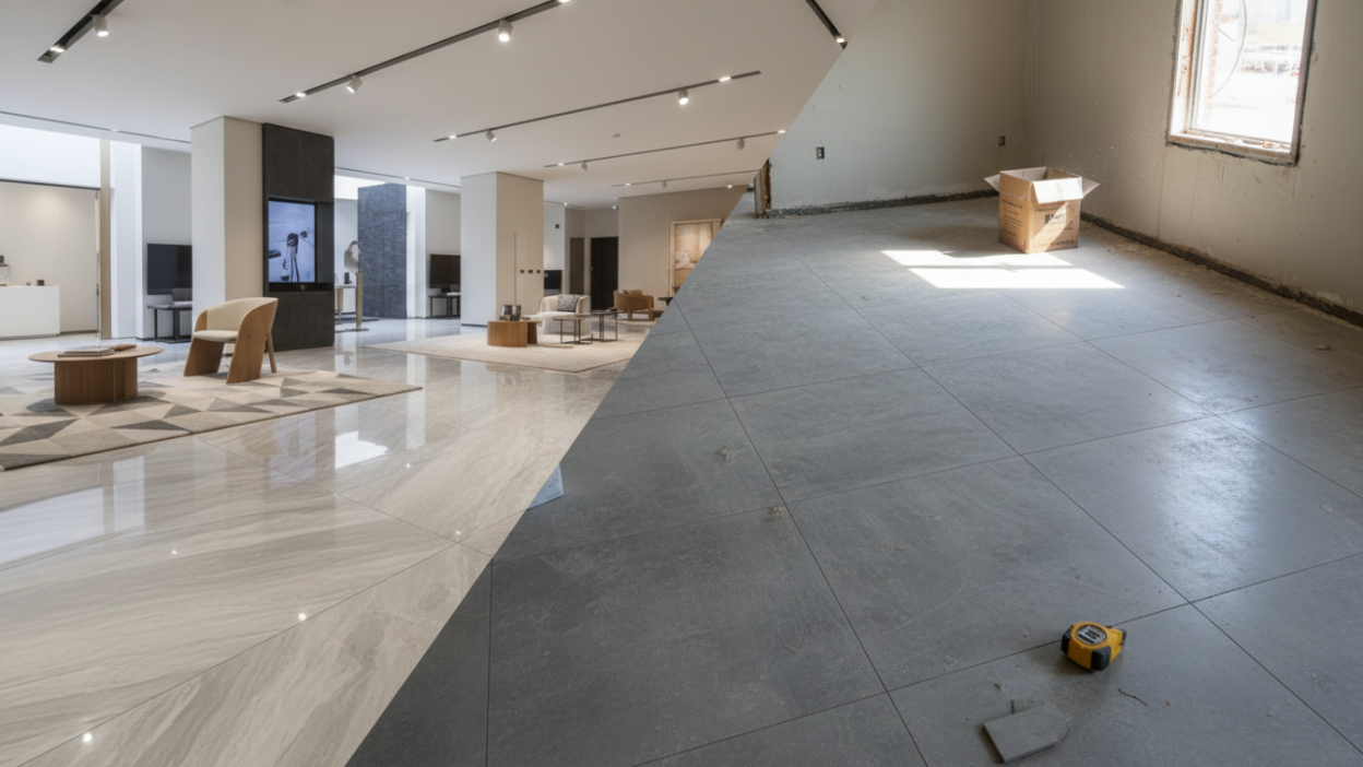 Vì Sao Sàn Đẹp Trong Showroom Nhưng Lót Xong Lại Khác? [Giải Đáp]