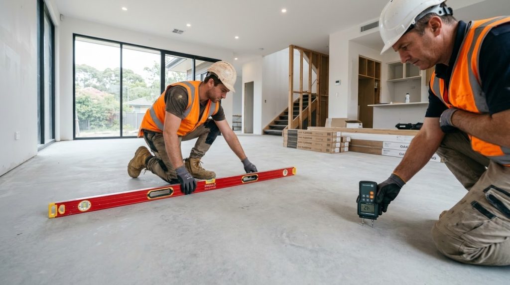 Kiểm tra nền nhà trước khi thi công sàn gỗ công nghiệp