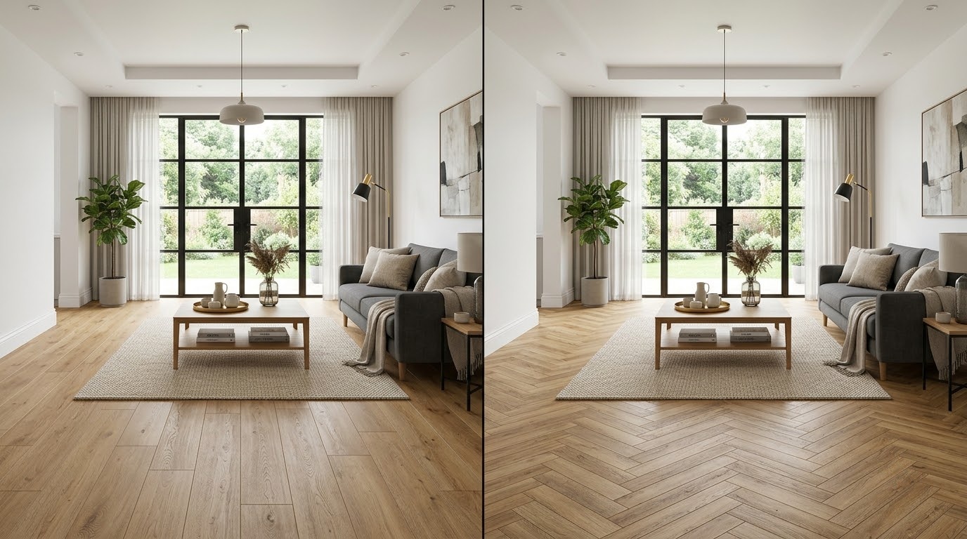 So sánh Sàn Gỗ Dream Classy lát thẳng và lát xương cá